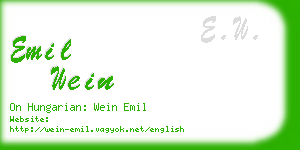 emil wein business card